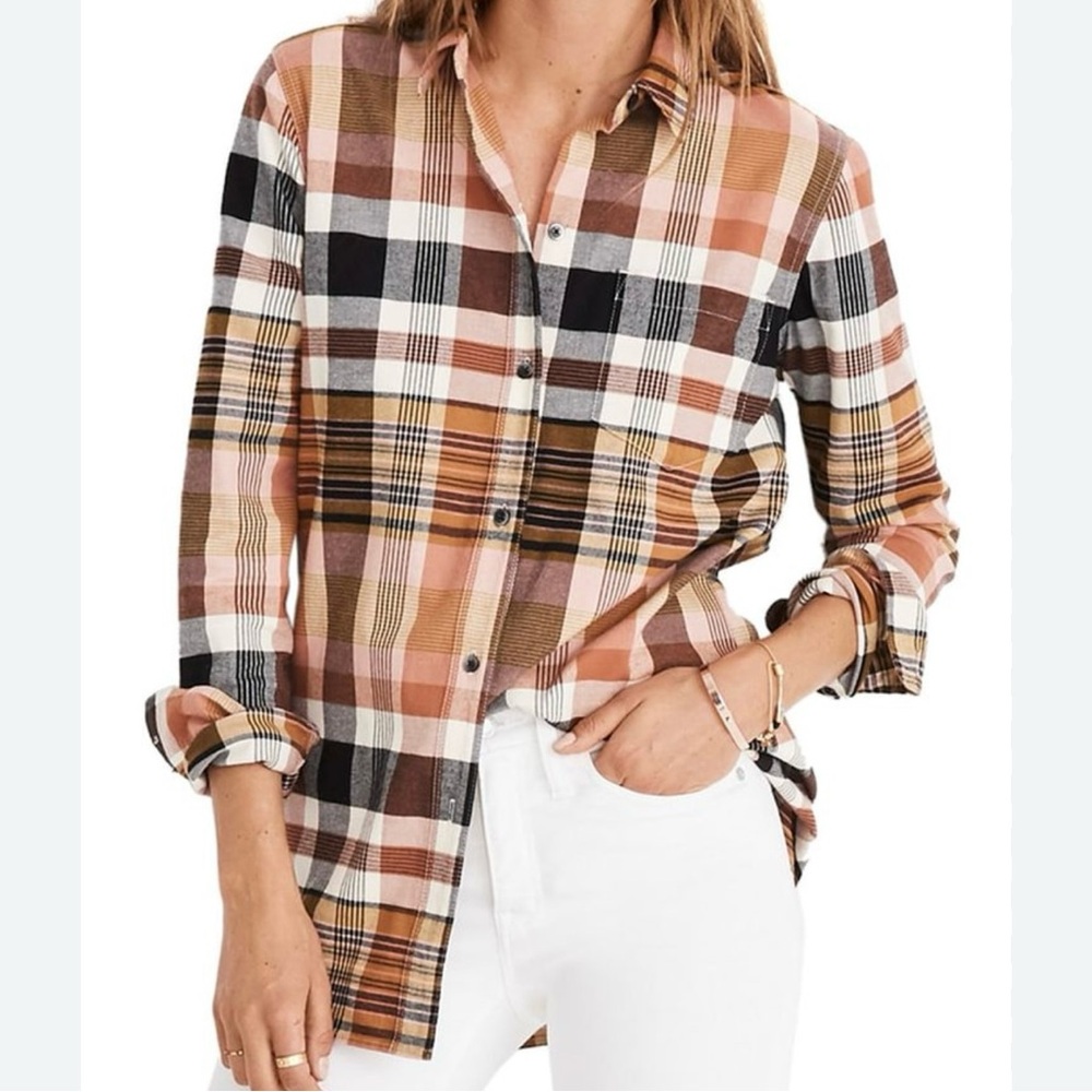 Madewell Classic Ex-Boyfriend Shirt in Seconda Plaid - XS